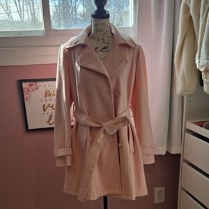 Women's Pink Double-Breasted Coat